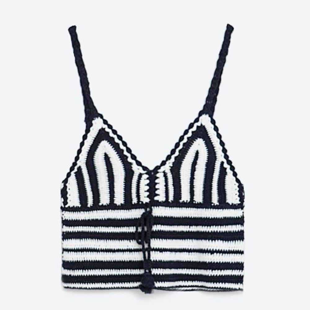 Zara Knot Crochet Crop Top